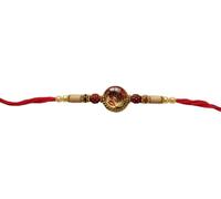 Traditional Rakhi for Brother - Handcrafted Indian Raksha Bandhan Thread Bracelet - Festival Gift for Men, M, Cotton, no gemstone