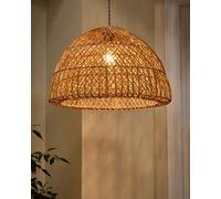 Traditional Rattan Twin Spiral Easy Fit Decor Ceiling Shade H32 x D50cm Dibor Beige One Size
