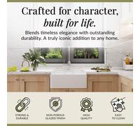 Balterley Traditional Rectangular Single Bowl Fireclay Butler Kitchen Sink - Tap Ledge
