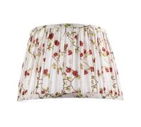 Happy Homewares Traditional Red And Green Floral Cotton Fabric Pleated Lamp Shade
