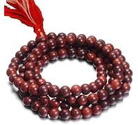 Traditional Red Sandalwood Mala Prayer Beads, 108 Count, Lal Chandan Wooden Buddhist Rosary for Meditation, Spiritual Practice Pack of 2