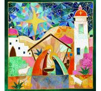 Traditional Religious Art Charity Christmas Cards - Premium Board - Eco-Friendly - Pack of 6 Cards with Envelopes (Nativity Around The Manger)
