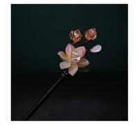 Traditional Retro Hairpins 2pcs Classic Hair Stick Hair Accessories Glazed Flower Hairpin Chopstick Vintage Girls Wooden Clasp Jewelry(Color-02)