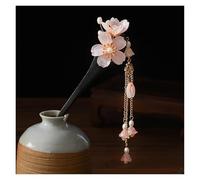 Traditional Retro Hairpins 2pcs Handmade Orchid Flower Hairpins Hair Sticks With Tassel Vintage Wood Stick Pins For Women Jewelry(Color-09)