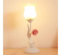 Traditional Retro Kerosene Oil Lamp Table Lamp Farmhouse Style Ironwork Lampbody Glass Lampshadow Warm Romantic Rose Table Lamp Suitable Compatible,Chandeliers