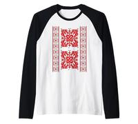 Traditional Romanian folk art motifs from the OLT region Raglan Baseball Tee