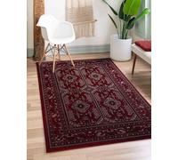 Traditional Rug Persian Medallion Oriental Design Carpet Vintage Floral Pattern for Living Room & Bedroom Soft Non-Slip Area Mat (Red, 80x150 CM)