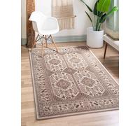 Traditional Rug Persian Medallion Oriental Design Carpet Vintage Floral Pattern for Living Room & Bedroom Soft Non-Slip Area Mat (Cream, 200x290 CM)