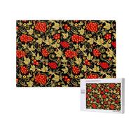 Traditional Russian Cranberry,1000 Pieces Wooden Jigsaw Family Game Jigsaw Puzzles for Adults Teens Home Decor
