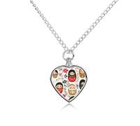 Traditional Russian Doll Personalized Pet Urn Necklace Keepsake Urn Pendant Cremation Jewelry Gifts for Dog Cat Lover