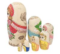 Traditional Russian Matryoshka Doll Wooden Nesting Dolls with 7 Layers Hand Painted Design for Adult Kids Collectors Hand Painted Collectible Dolls