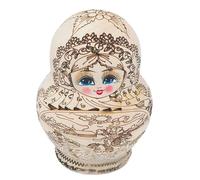 Traditional Russian Nesting Doll with 10 Layer Wooden Matryoshka for Home Decoration Pen Holder Organization Collection Matryoshka Dolls