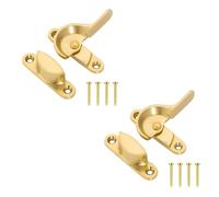 Traditional Sash Window Lock 65mm Polished Brass Window Lock Tilt Latch Fastener with Fixing Screws for Sash Window Lock Fastener & Wooden, UPVC Window Frames Pack of 2