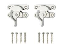 Traditional Sash Window Lock 65mm Polished Chrome Window Lock Tilt Latch Fastener with Fixing Screws for Sash Window Lock Fastener & Wooden, UPVC Window Frames Pack of 2