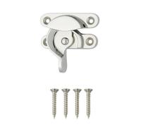 Traditional Sash Window Lock 65mm Polished Chrome Window Lock Tilt Latch Fastener with Fixing Screws for Sash Window Lock Fastener & Wooden, UPVC Window Frames
