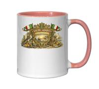 Traditional Saudi Arabian Heritage Scene Ceramic Tea Coffee Mug Pink