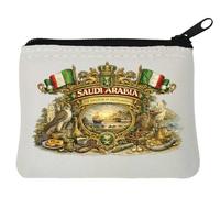 Traditional Saudi Arabian Heritage Scene Neoprene Coin Purse Pouch 10x11cm White