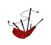 Traditional Scottish Bagpipe in Royal Stewart Tartan - Ideal for Beginners and Professionals (Royal Stewart Black)