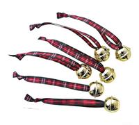 Traditional Scottish Checkered Bell Ornaments for Christmas Tree Hanging with Iron Construction and Cloth Detailing (H)
