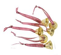 Traditional Scottish Checkered Bell Ornaments for Christmas Tree Hanging with Iron Construction and Cloth Detailing (C)