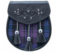 Traditional Scottish Kilt Sporran, Black Leather 3 Tassels - Kilt Sporrans for Men - Perfect for Highland Attire (Day Sporran - Pride Of Scotland)