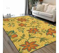 traditional seamless paisley flower cream Area Rugs Living Room Large 160x230 cm Washable Vintage Soft Rug Modern Non Slip Floor Carpet Mat for Bedroom Kitchen Dining Room