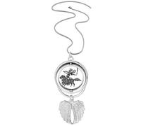 Traditional Shadow Play Chinese Opera Female Pendant Angel Wings Rotating Necklace Jewelry