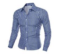 Traditional Shirt Men's Long Sleeve Checked Shirt Men's Slim Fit Oktoberfest Shirt Traditional Shirts Non-Iron Cotton Long Sleeve Shirt Classic Traditional Shirt Comfortable Checked Shirt for