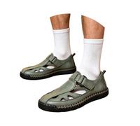 Traditional Shoes Men's Modern Large Sizes Breathable Casual Shoes | Men's elegant comfortable leather shoes with buckle and open toe leather shoes for Oktoberfest and Bavarian