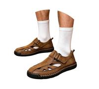 Traditional Shoes Men's Modern Large Sizes Breathable Casual Shoes | Men's elegant comfortable leather shoes with buckle and open toe leather shoes for Oktoberfest and Bavarian