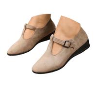 Traditional Shoes Women's High Heels Pumps Bridal Shoes Closed Elegant and Comfortable Clip Pumps Dance Shoes Wide Feet Bridal Shoes Wedding Shoes Width H Height, O khaki., 8.5 UK