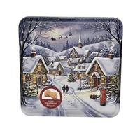 Traditional Shortbread Biscuit Tin - Reusable Metal Gift Box with Classic Butter Shortbread Fingers - Ideal for Gifting, Sharing & Storage (Pack of 1 (Christmas scene))