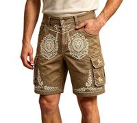 Traditional Shorts Men's Leisure Shorts with Oktoberfest Print and Two Pockets Loose Comfortable Vintage Traditional Bavarian Outfit