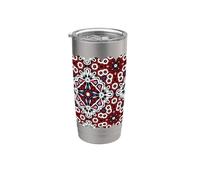 Traditional Sindhi Ajrak Ethnic Mandala Kaleidoscope Pattern Stainless Steel Insulated Tumbler