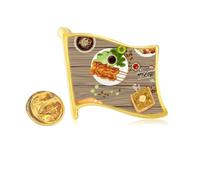 Traditional Singapore Crusine Golden Metal Flag Lapel Pin Badge