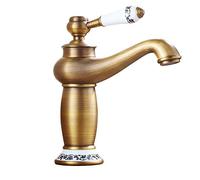 Traditional Single Ceramic Lever Kitchen Bathroom Sink Mixer Tap Basin Faucet with Hoses Antique Bronze