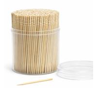 Traditional Single Point Wooden Toothpicks Made from Bamboo, Bulk Pack (500), -1 Container (500)