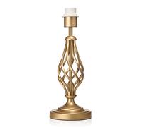 Traditional Sleek Satin Gold Brass Table Lamp Base with Twist Metal Stem Desi...