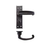 Traditional Slimline Thumb Lever on Bathroom Backplate - Black Antique