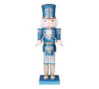 Traditional Soldier Drummer Nutcracker by Clever Creations | Blue and Silver Glitter | Perfect Addition to Any Collection | Festive Holiday Decor | 100% Wood | 14" Tall