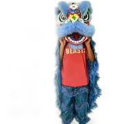 Traditional Southern Lion Dance Costume, for Aged 7-18, Performance Outfit For School Performances, Team Training, Celebrations(Blue)