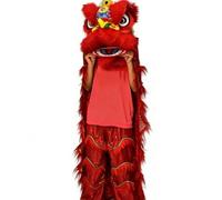Traditional Southern Lion Dance Costume, for Aged 7-18, Performance Outfit For School Performances, Team Training, Celebrations(Red)