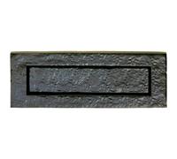 Traditional Sprung Letterbox Plate 233mm Fixing Centres Black Antique Finish