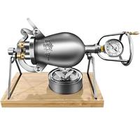 Traditional Stainless Steel Popcorn Maker Machine with Pressure Gauge and Pressure Relief Valve, Hot Air Popcorn Popper(300ml)