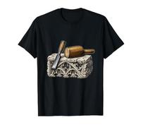 Traditional Stone Masonry Vintage Chisel Art Value Graphic T-Shirt, Men, Black, S