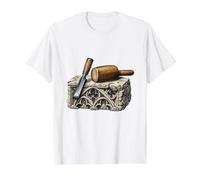 Traditional Stone Masonry Vintage Chisel Art Value Graphic T-Shirt, Men, White, S