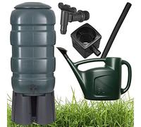 Traditional Strong Barrel Design Water Butt Rain Water Collector & Watering Can with Sprinkler Head (150L Water Butt + Watering Can)