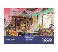 Traditional Study Jigsaw Puzzles Puzzles for Adults Kids. 1000 Piece Books & Bonsai Whimsical Challenge Toy Educational Games Home Decoration for Educational Games Gifts 52x38cm/1000pcs