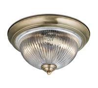Traditional Bathroom Ceiling Light With Ribbed Clear Glass