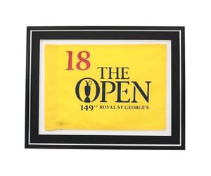 Traditional Style Flag Display Frame. Frame size: 45.5x60cm. Perfect for Golf Flags. | The Open | The Masters | Empty Frame to display your flag. (Black-Silver Trim + Black Mount)